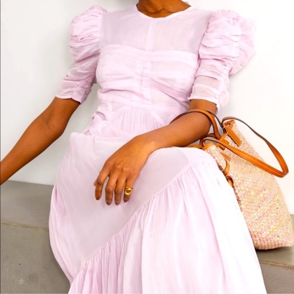 Isabel Marant Summer Dress Katici Light Pink NWT 36 Cotton/ Silk, Retail $1742 - Picture 3 of 10